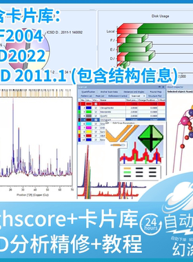 XRD软件 精修完全版 物相材料分析 highscore plus icsd cod卡片