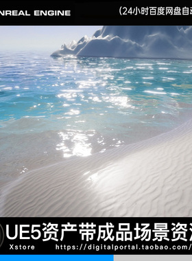 UE5虚幻5 五种水面水池湖泊海洋微波涟漪河流清澈Aquatic Surface