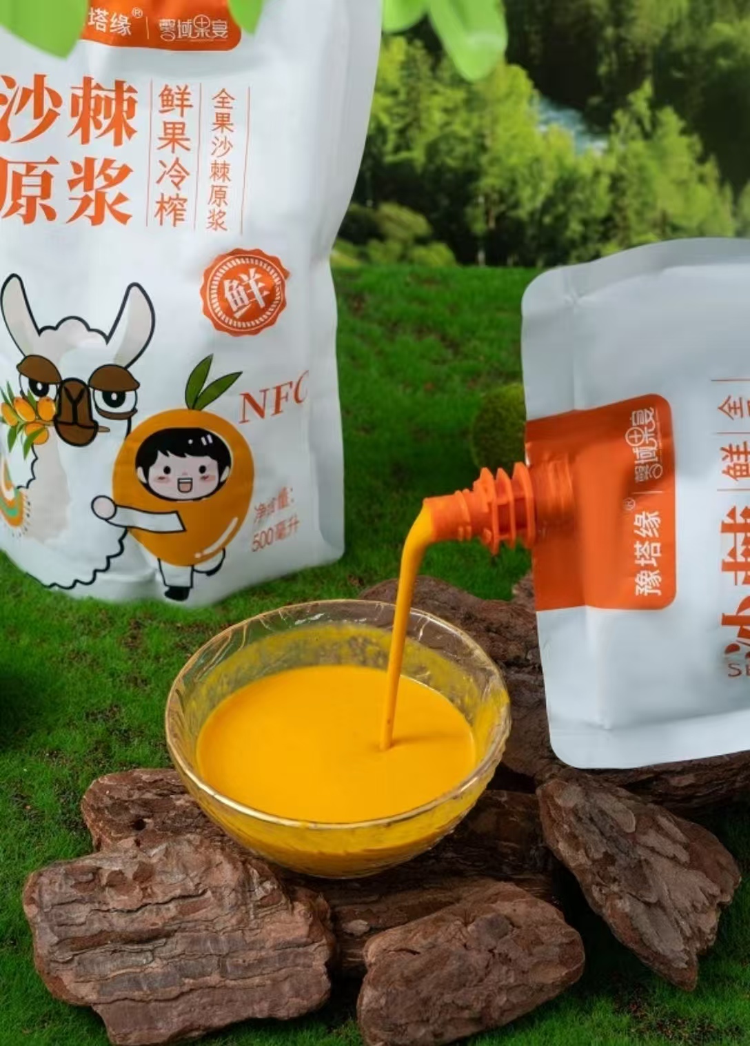 新疆直发大果沙棘纯果原浆实惠大包装有机无添加无农残营养好喝