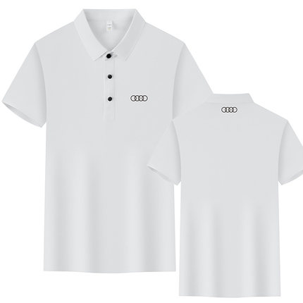 新款奥迪工作服短袖polo衫定制汽车4s店车展会工装翻领T恤印logo