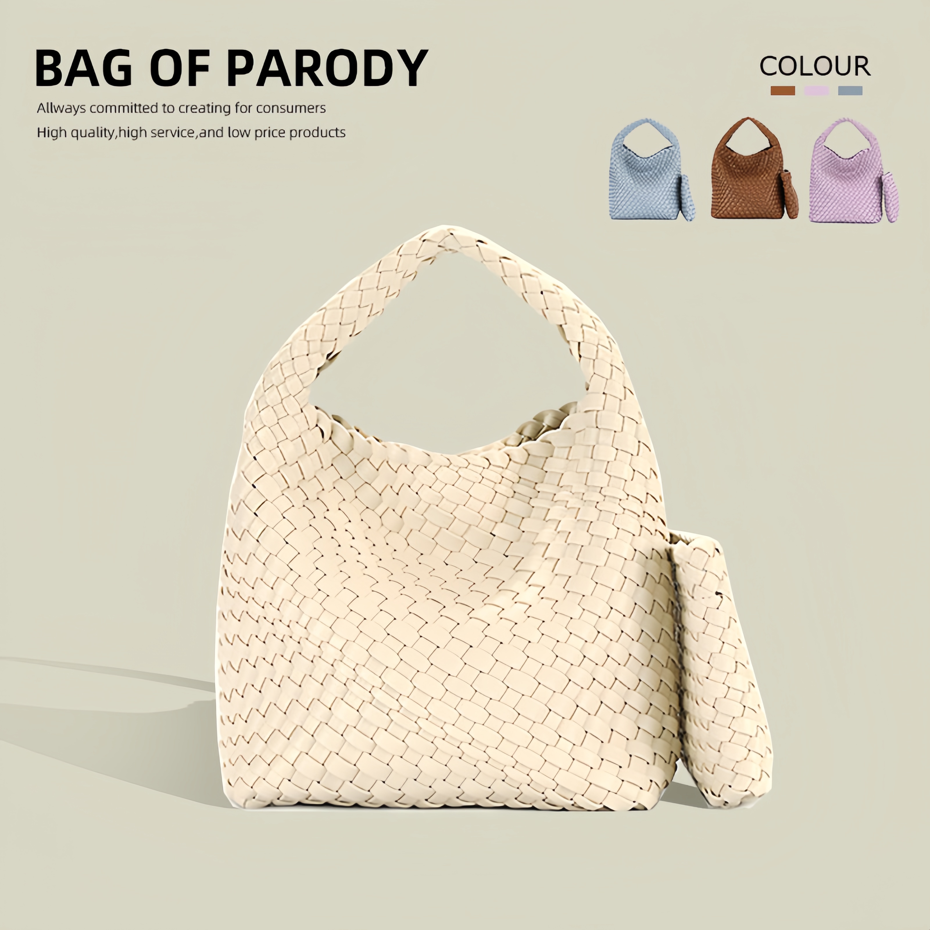 Bagofparody编织水桶包托特包