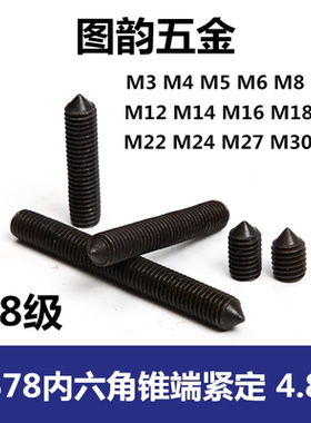 GB78内六角锥端紧定堵头4.8级顶丝M3M4M5M6M8M10M12M14M18M24