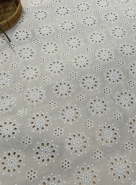 65cm漂白色棉布双边波浪边镂空重工刺绣蕾丝花边辅料拼接diy布料