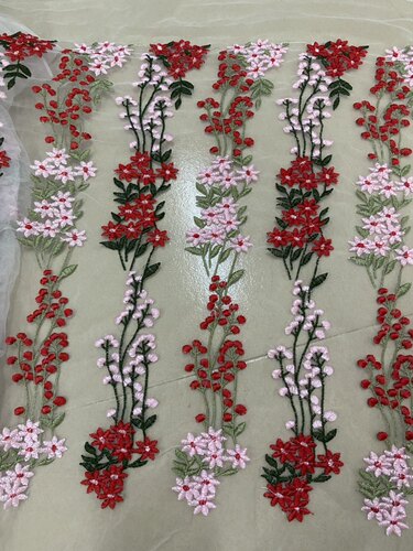 双边定位重工花朵服装蕾丝刺绣
