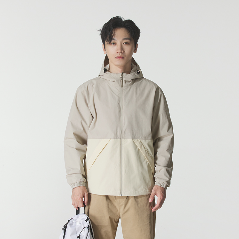 春秋新款添柏岚正品夹克外套男子拼接撞色刺绣logo连帽A69PUA0I