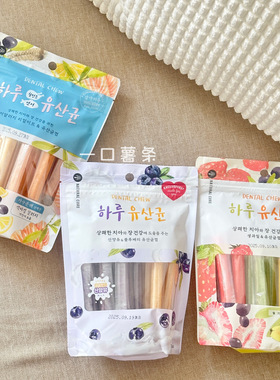 现货~韩国natural core宠物每日乳酸菌水果洁齿棒狗狗磨牙咬胶12p