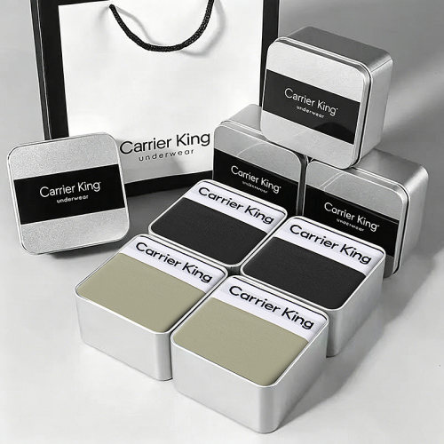 Carrier King纯棉男士内裤莫代尔抗菌裤裆透气平四角裤高档礼盒装