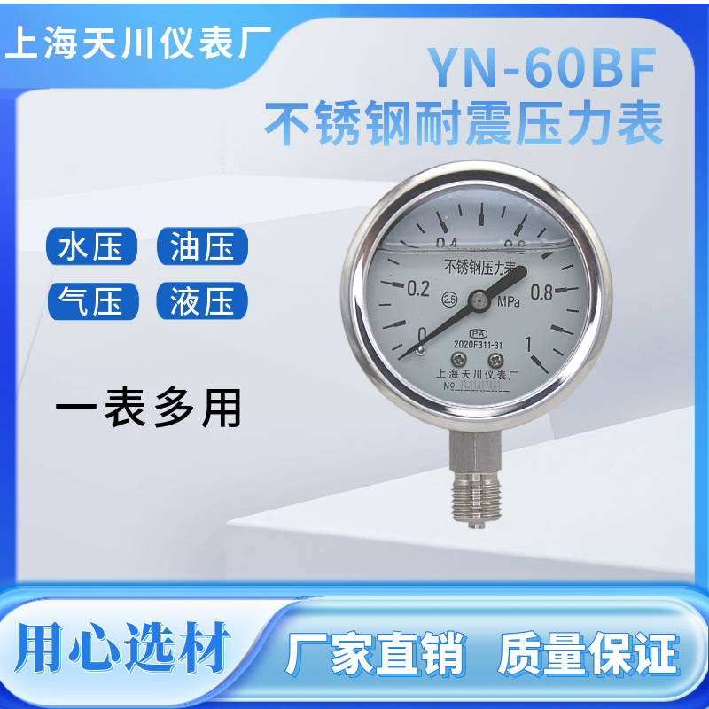 耐震不锈钢压力表上海天川防腐