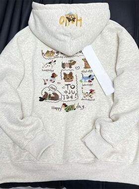 广州十三行女装早秋冬季纯棉连帽卫衣女韩系灰色宽松套头上衣外套