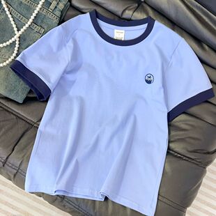 广州十三行冰感降温短袖t恤女士夏季冰丝凉感小衫内搭短款薄上衣