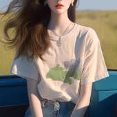 设计感上衣夏季 纯棉打底衫 白色正肩t恤女短袖 广州十三行高货爆款