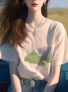 广州十三行高货爆款白色正肩t恤女短袖纯棉打底衫设计感上衣夏季