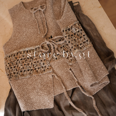 意大利Baruffa钩针羊仔毛马甲