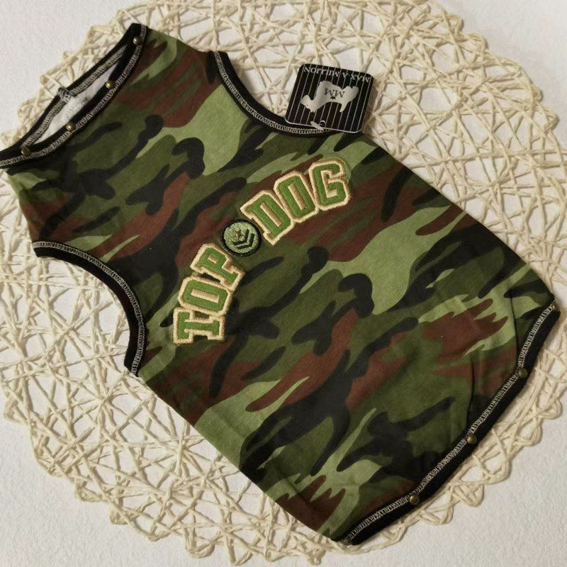 瑕疵处理！外贸宠物衣服迷彩狗狗背心衣服夏装吉娃娃鹿犬猫咪泰迪