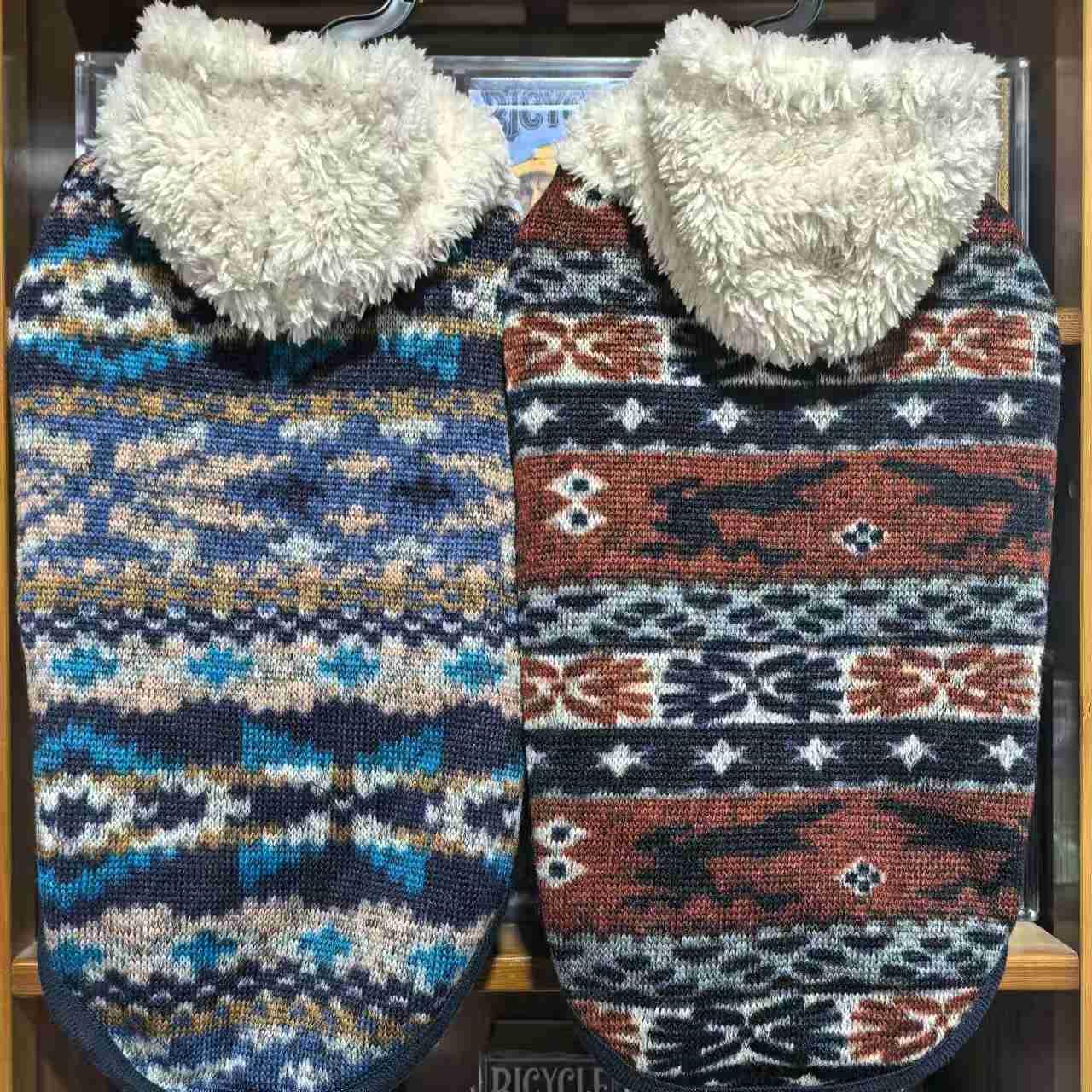 宠物针织绒衫连帽狗狗衣服秋冬