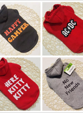 瘦长版型！外贸宠物狗狗衣服红色连帽卫衣内里绒面灵缇鹿犬猫咪