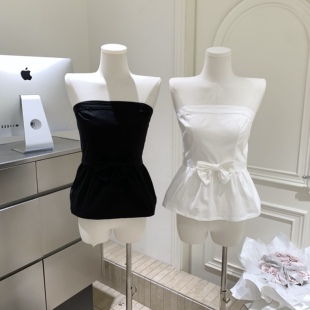 BM发财宅女同款蝴蝶结纯欲抹胸背心Kinsley Tube Top