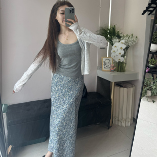 林十八 蘑糯花色半身裙子气质碎花长裙女秋季2025新款汉服
