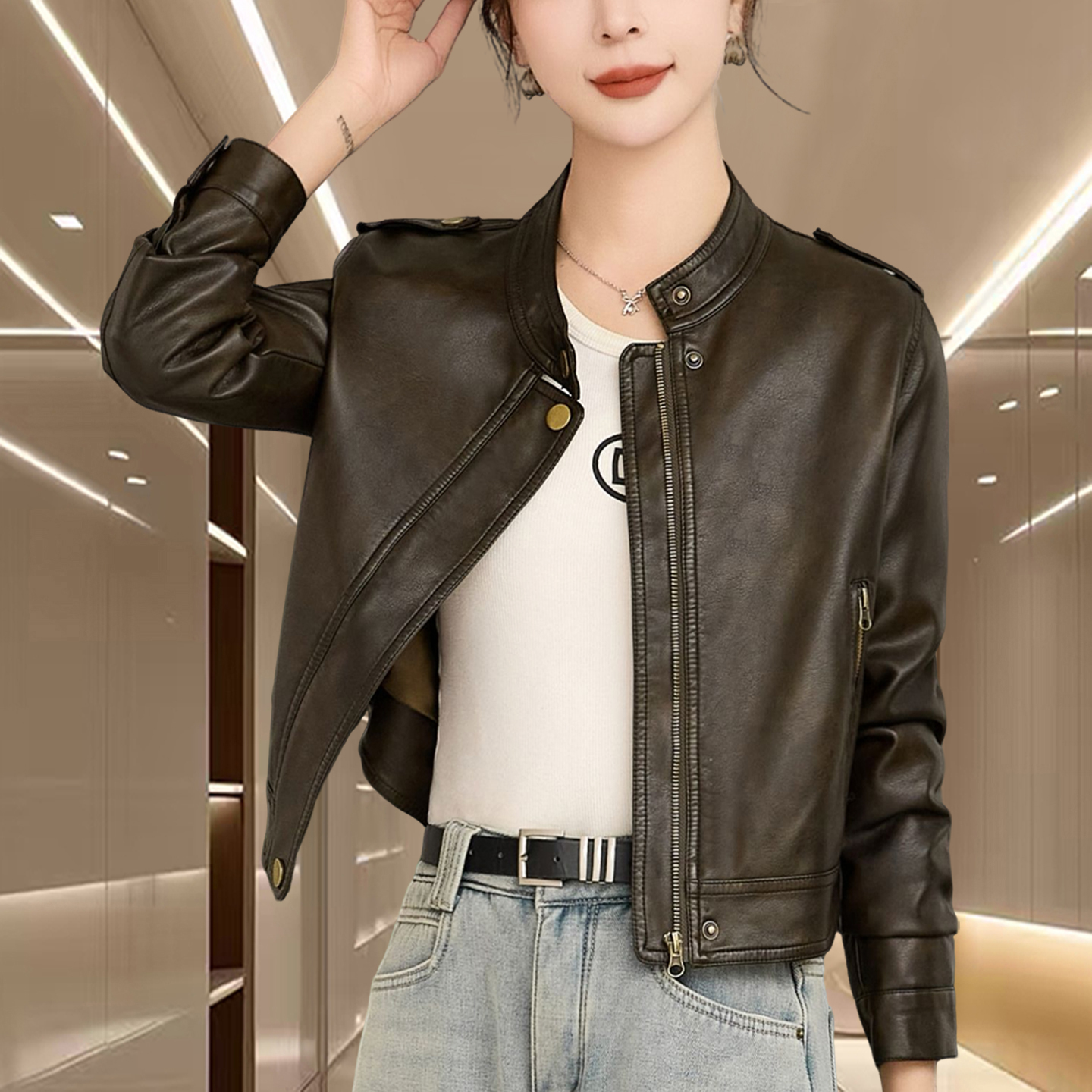 海宁皮衣外套女爆款2025新款