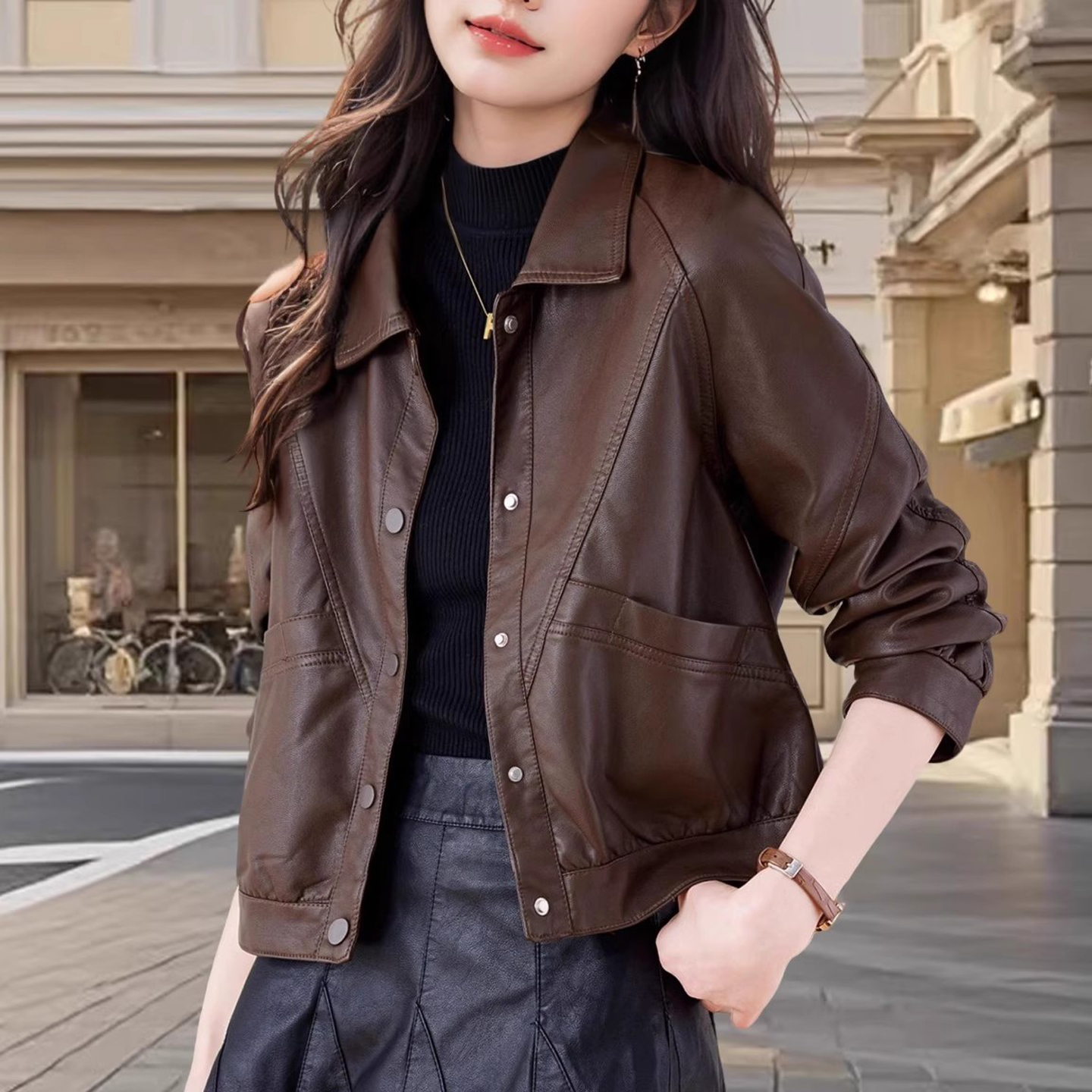 海宁真皮皮衣女爆款2025新款外套