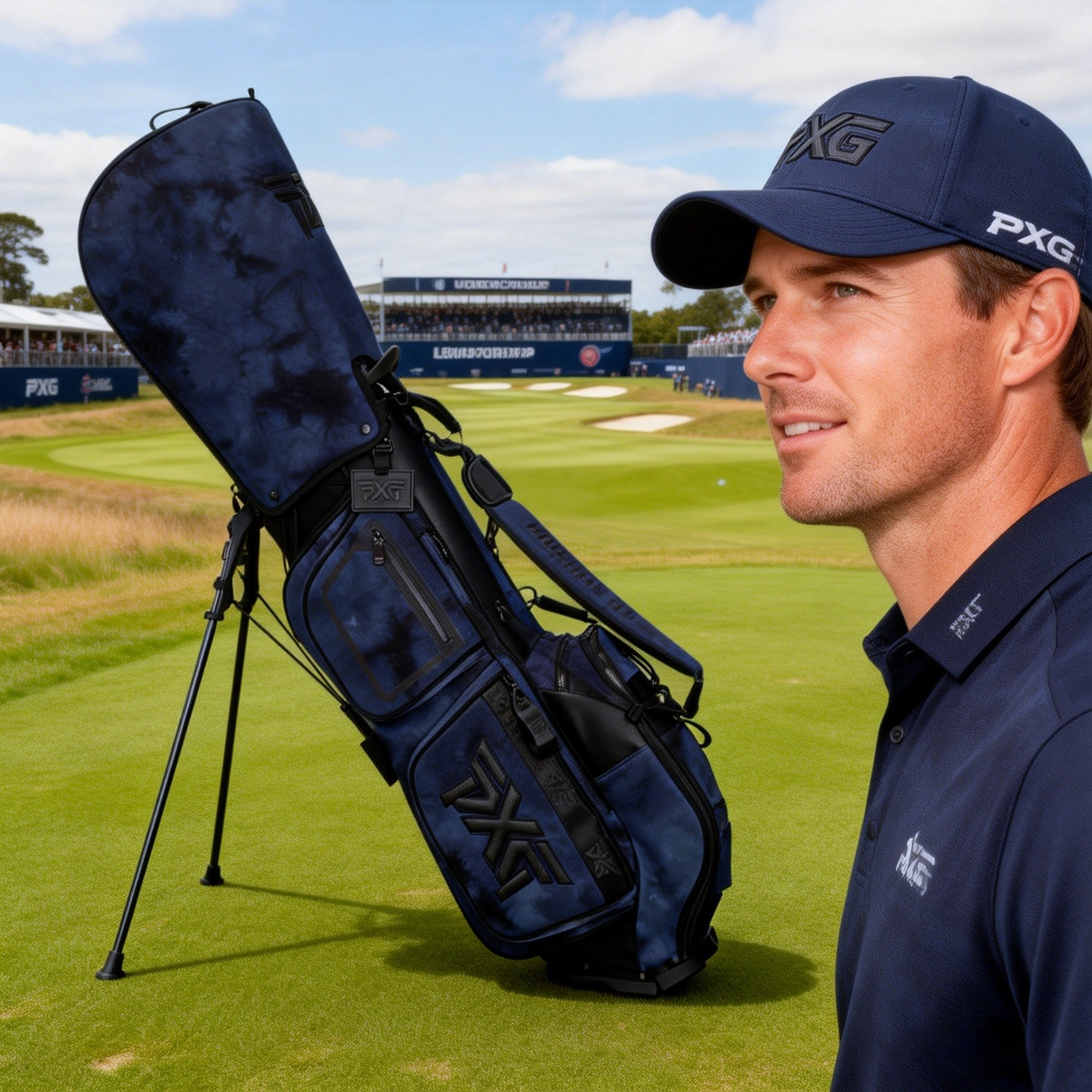 新款高尔夫球包男士大容量轻便碳纤维支架包套球杆装备球包