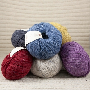 莲工房毛线 英国ROWAN羊驼羊毛线提花 A色卡50克/175米直播改价