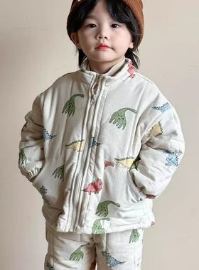 冬款三层保暖套装加绒家居服卡通