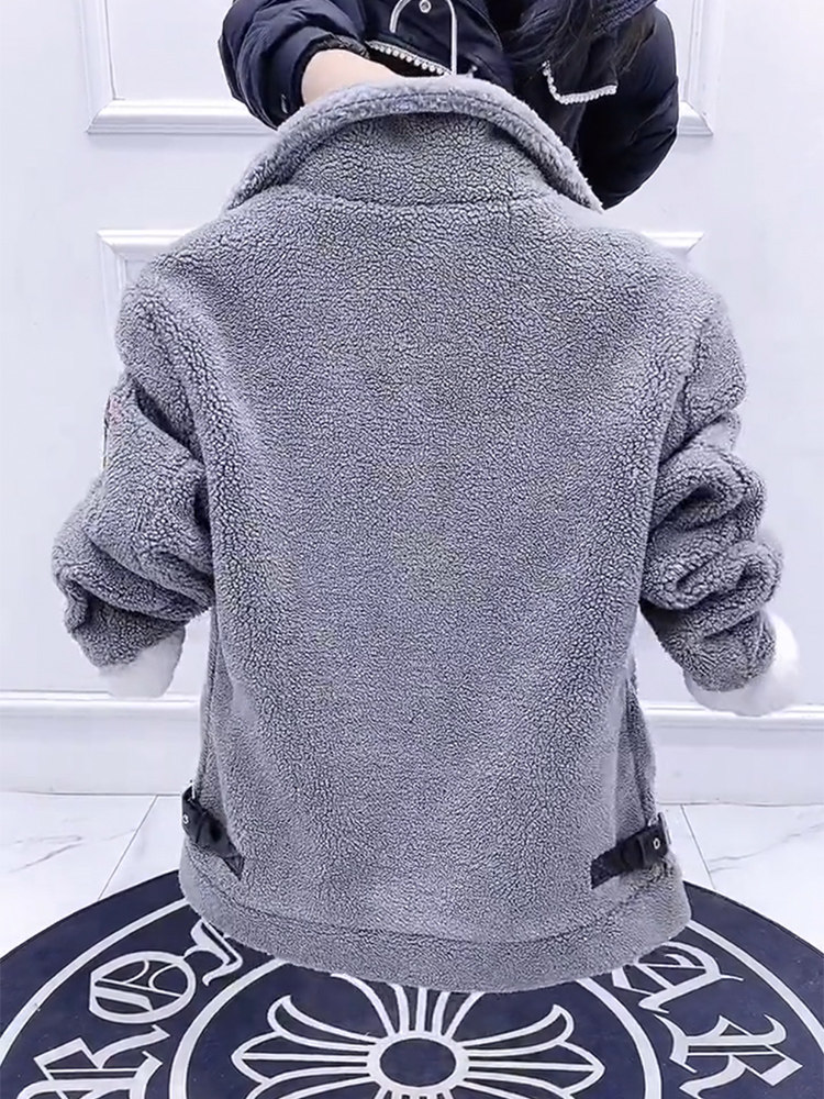 WINTER JACKET MENS FASHION BRAND STAND COLLAR THICKENED EMBROIDERED LAMB WOOL COTTON CLOTHING WARM KOREAN VERSION OF THE SHORT INTERNET CELEBRITY MENS COTTON CLOTHES