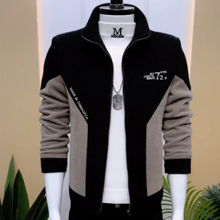 冬季外套男拼色保暖韩版加绒加厚男士夹克短款立领精神小伙上衣