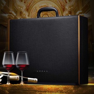 礼品箱子葡萄酒礼盒 红酒包装 葡萄酒盒镶钻水钻红酒皮盒 4支四支装