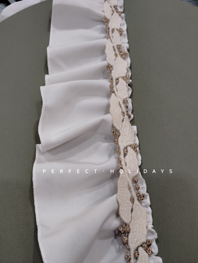 宽8CM窗帘美式奶油风拼接金线侧边帘头装饰布艺蕾丝花边辅料diy