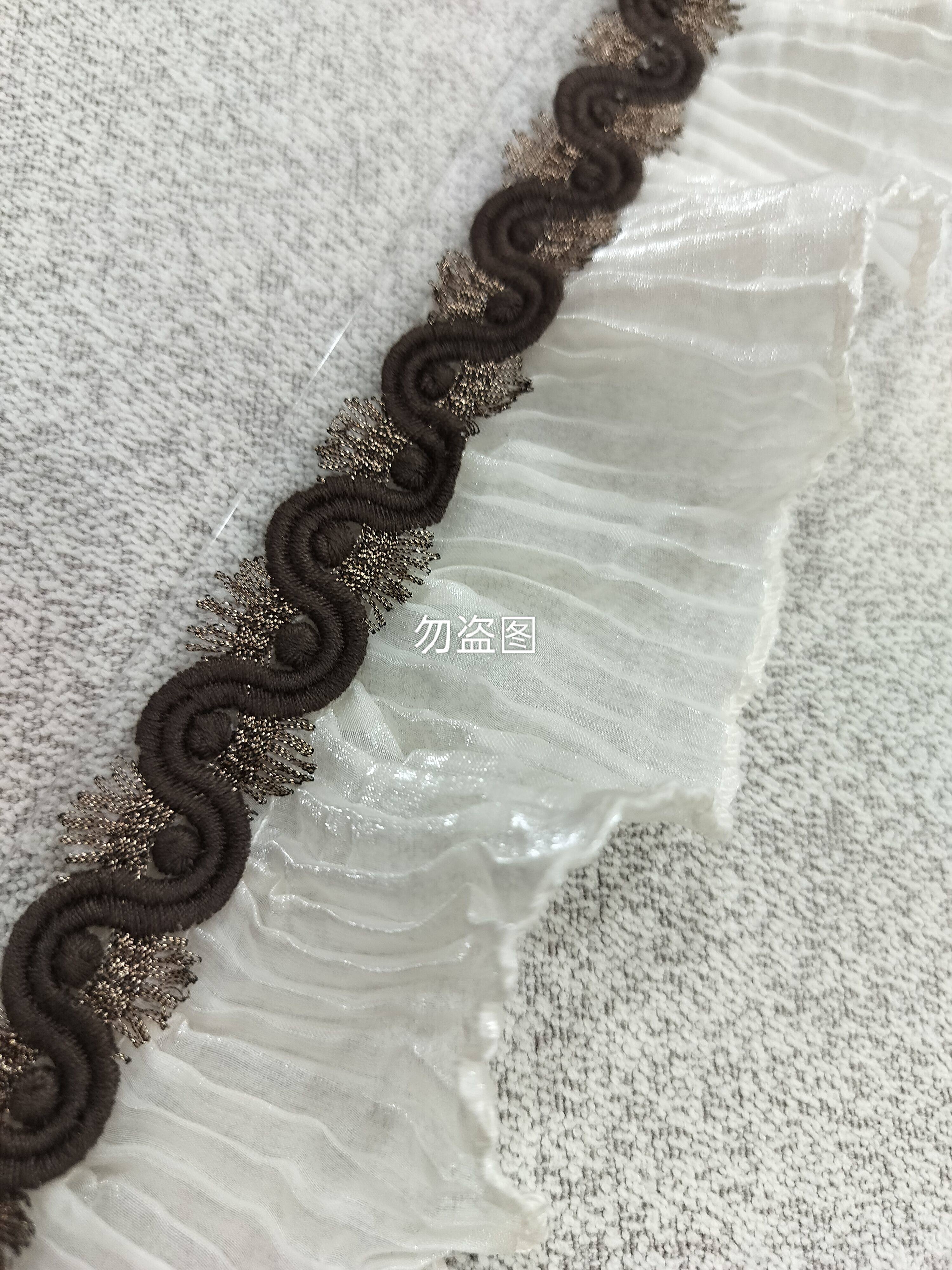 窗帘拼接装饰雪纺布蕾丝褶皱沙发抱枕服装设计家居褶皱花边辅料
