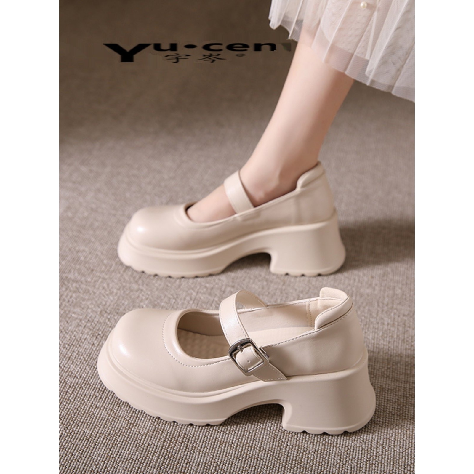 法式玛丽珍女鞋2026年新款配裙子乐福高跟小皮鞋女小个子厚底增高,女鞋,玛丽珍鞋,淘宝优惠券,粉丝福利购,淘宝优惠卷