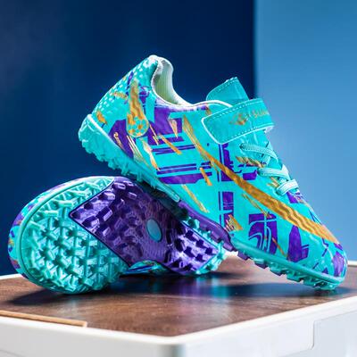 2024新款女童足球鞋学生TF碎钉儿童魔术贴AG长钉透气训练鞋男