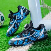 儿童足球鞋 男童女童旋转纽扣青少年比赛球鞋 男款 碎钉小学生训练鞋