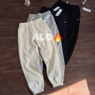 ALO休闲束脚加绒卫裤 加厚纯棉裤 男女时尚 潮流长裤 子 冬季 官网正品