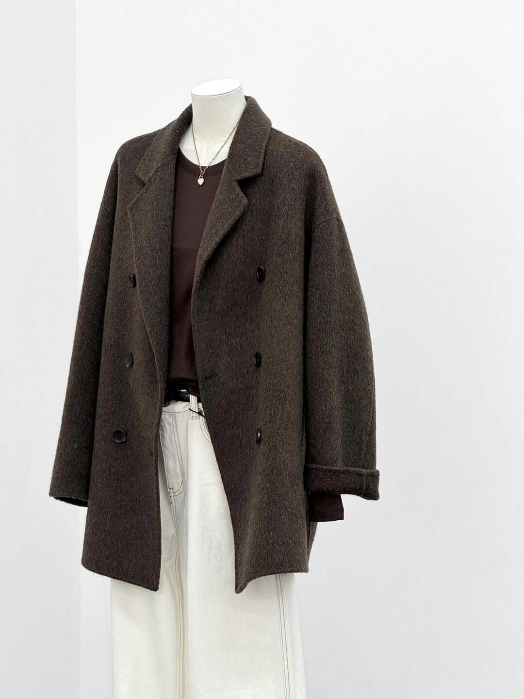 【TOO】韩系复古｜棕色羊毛西装棕色羊毛外套（含100%澳毛）