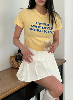 韩国东大门正品2025夏季新款sienne时尚百搭圆领字母短袖T恤女