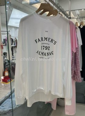 韩国东大门2025秋季新品Remaking圆领英文字母宽松百搭长袖T恤