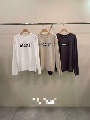 韩国东大门2025冬新品remaking时尚百搭圆领长袖宽松T恤女