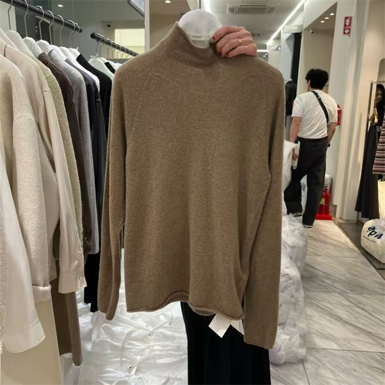 韩国东大门2025冬季新品VERVEINE慵懒休闲日常百搭高领针织上衣