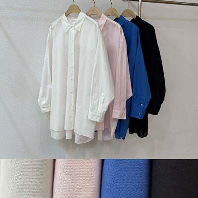 韩国东大门2026夏季新collected翻领纯饭宽松长袖衬衫