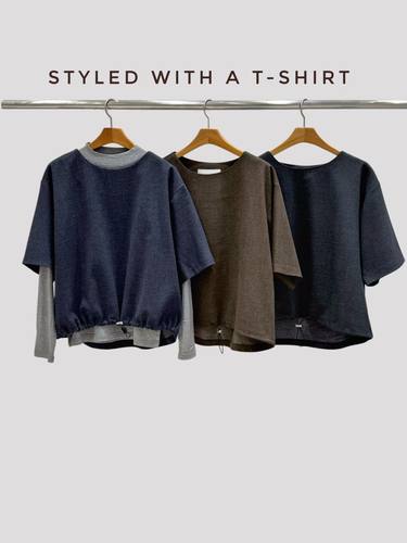 韩国东大门2026春新品Neutra时尚百搭纯色圆领长袖上衣+休闲裤套