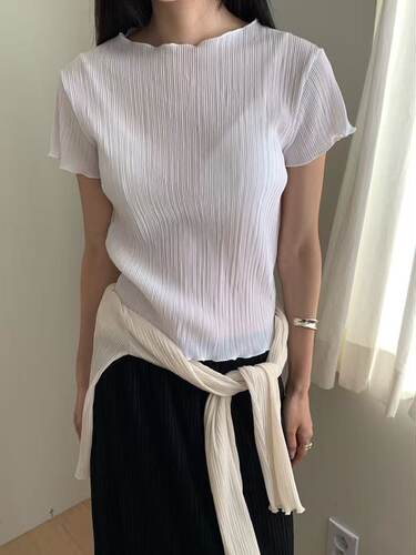 韩国东大门2026夏季新款b garder 修身显瘦舒适百搭纯色短袖T恤女