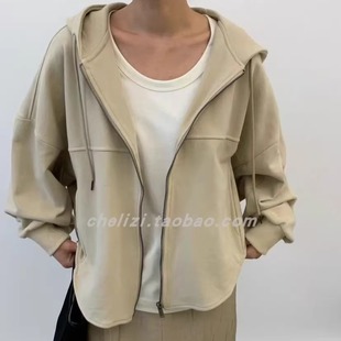 韩国东大门2025秋季新品cobalt blue个性百搭连帽拉链卫衣外套