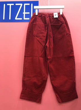ITZEL 韩国东大门代购2025秋冬新款 灯芯绒翻边休闲裤女