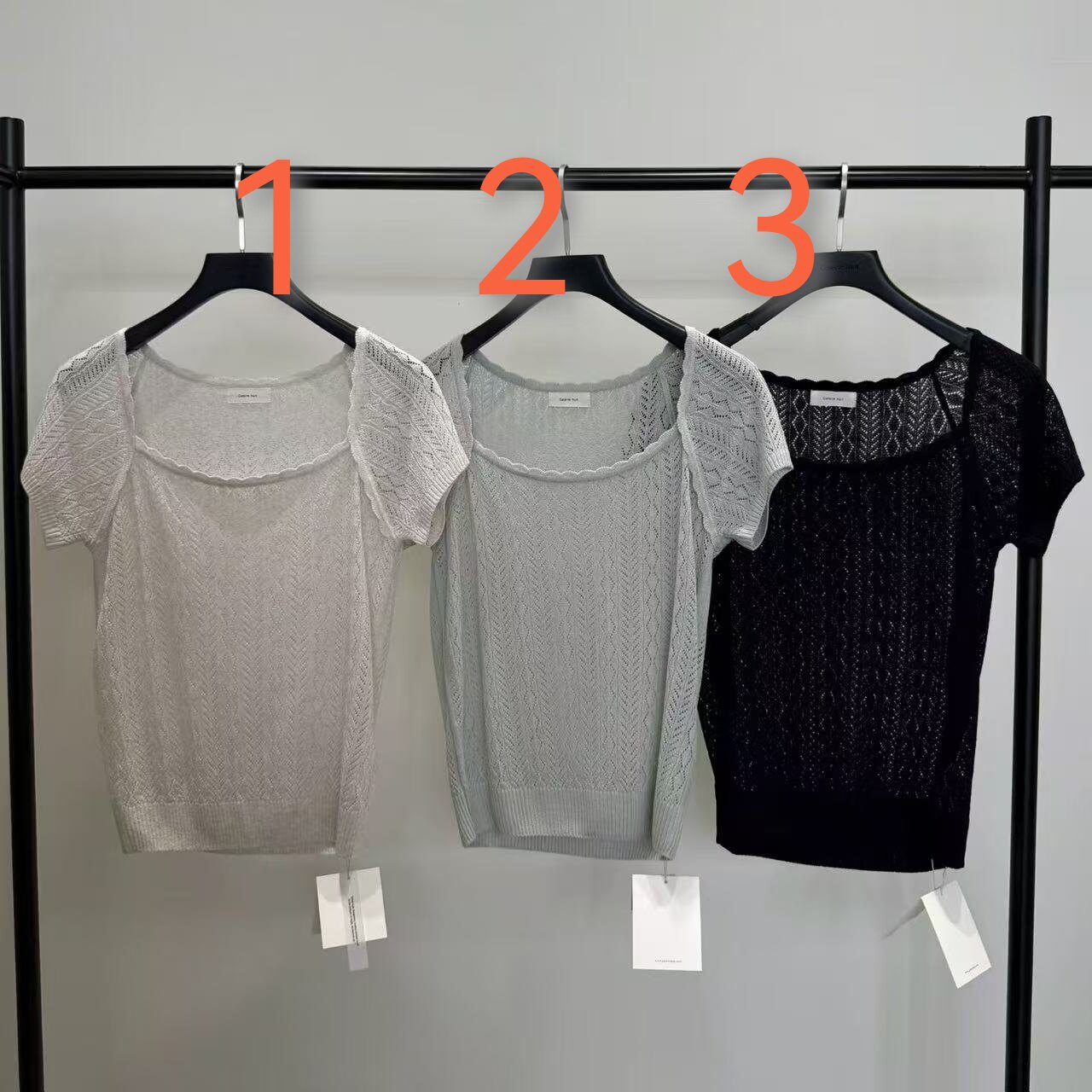 韩国东大门2026夏季新款Galerie NUIT 韩系可爱淑女镂短袖针织衫