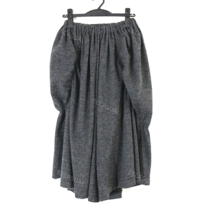 山本耀司 Yohji ys 灰色100羊毛抓绒格纹九分阔腿裤裙裤