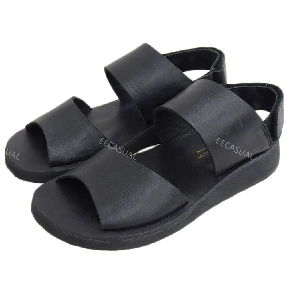 YohjiHOMME黑色男士真皮凉鞋