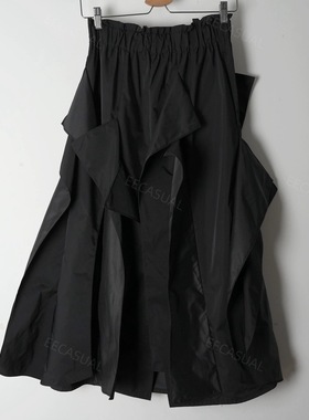 国内现货 新品  nagonstans 黑色变形开衩半身裙 22AW